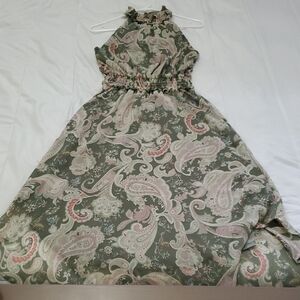 Floral Paisley Green Dress